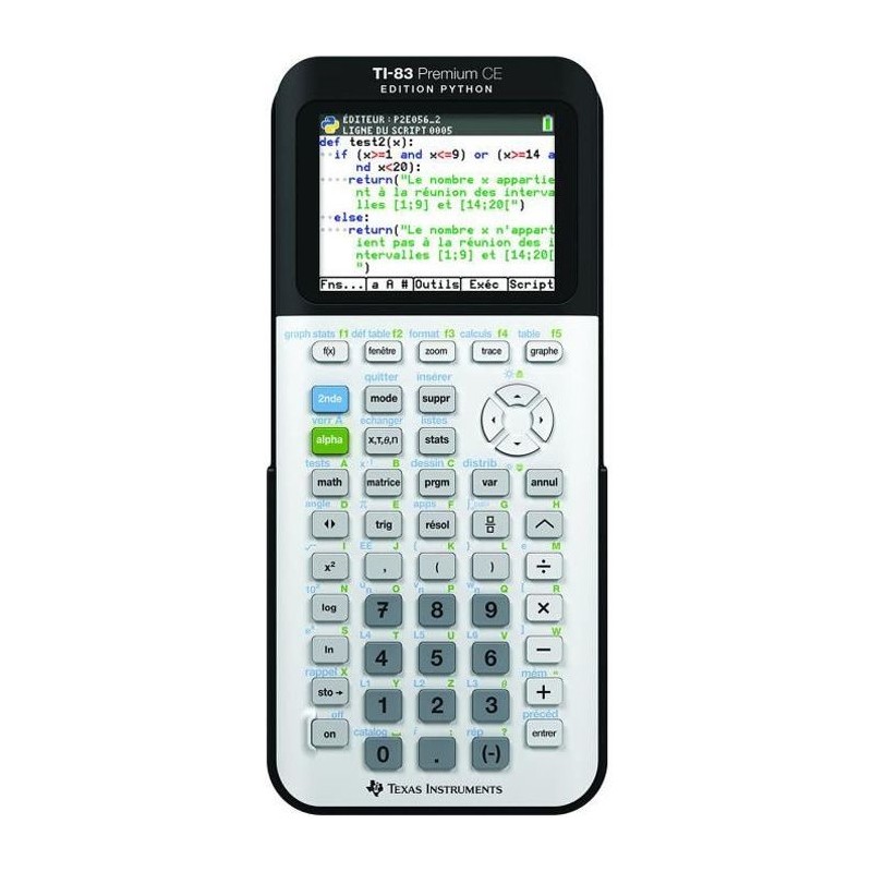 Calculatrice Texas Instrument TI-83 Premium CE Python