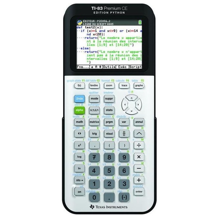 Calculatrice Texas Instrument TI-83 Premium CE Python