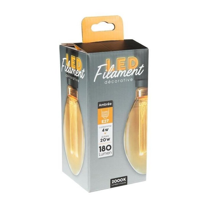 AMPOULE LED SMD FILETAGE DROIT AMBREE - 4W E27 - B75