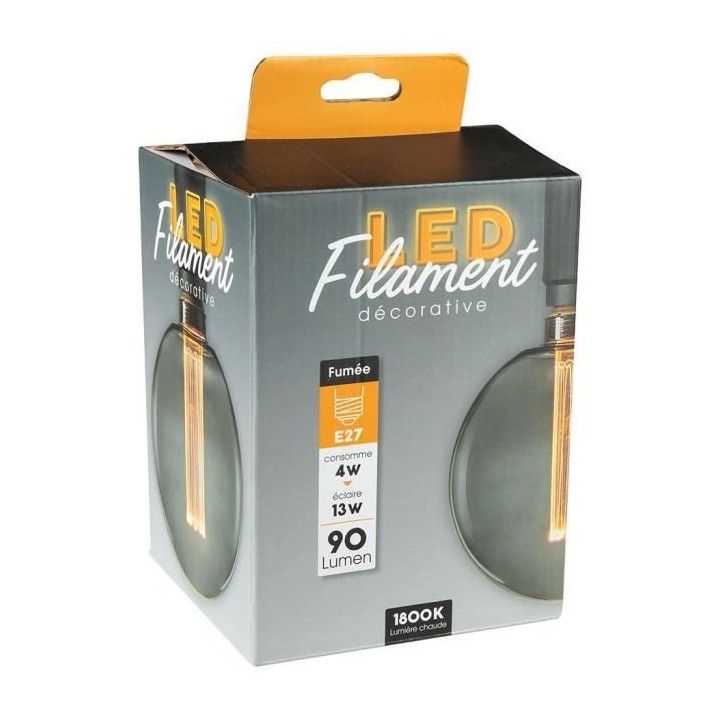 AMPOULE LED SMD FILETAGE DROIT FUMEE - 4W E27 - G125