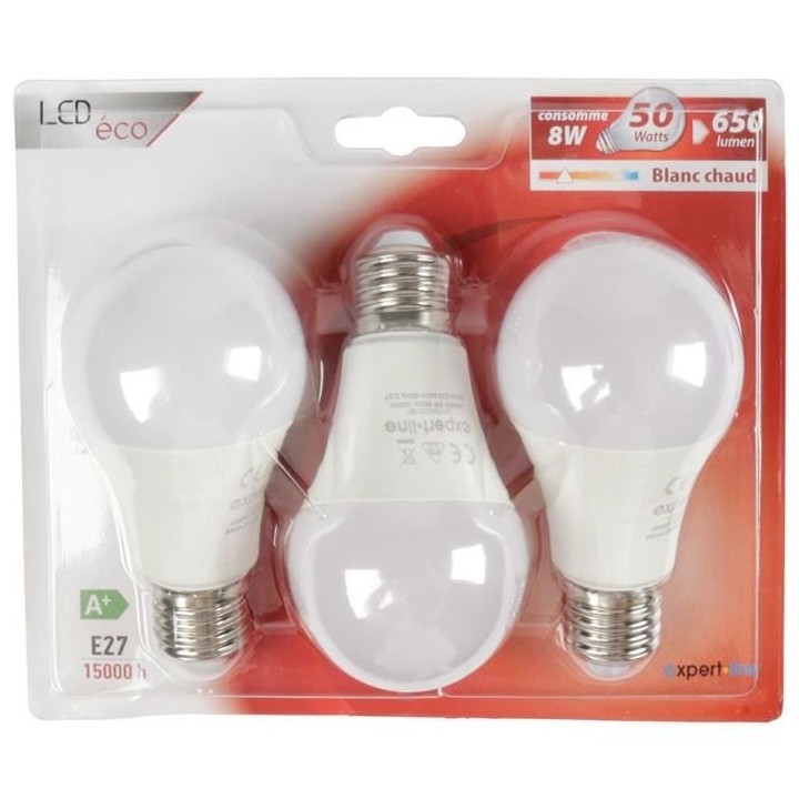EXPERT LINE AMPOULE LED BLANC CHAUD Standard - Lot de 38 W. 640 lm. E2