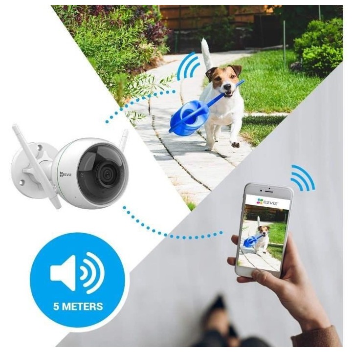 EZVIZ C3WN 1080P FHD Caméra de surveillance sans fil extérieur - Vis