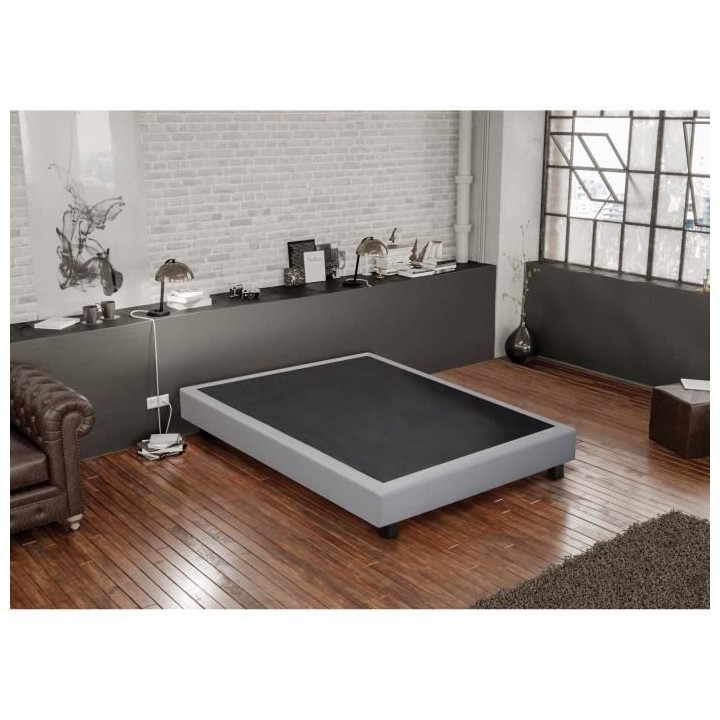 CREASOM SEQUOIA - Sommier 160 x 200 - 14 lattes fixes - Gris clair