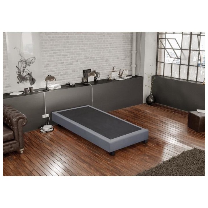 CREASOM SEQUOIA Sommier 90 x 190 - 14 lattes fixes - GRIS