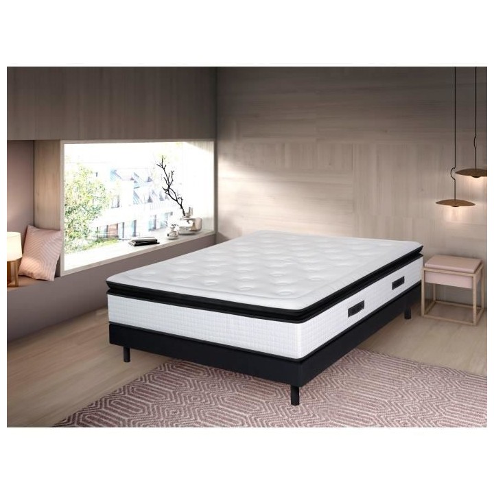 Matelas 180x200 cm ZIADA - Mousse a mémoire de forme - Ressorts ensac