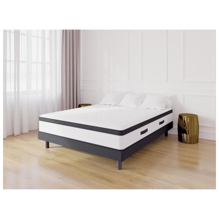KIOTA Matelas + Sommier - 160x200cm - Mousse et mémoire de forme - 29