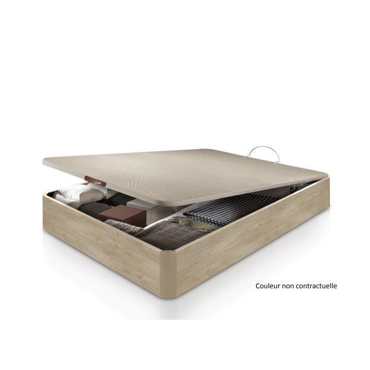 BEDBOX Sommier avec Coffre 140x190 Wengé