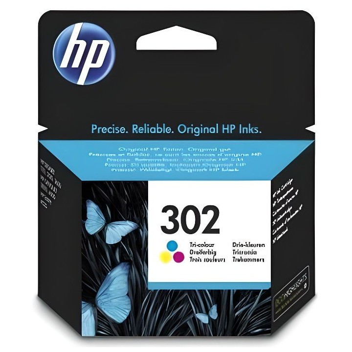HP 302 Cartouche d'encre trois couleurs authentique (F6U65AE) pour HP