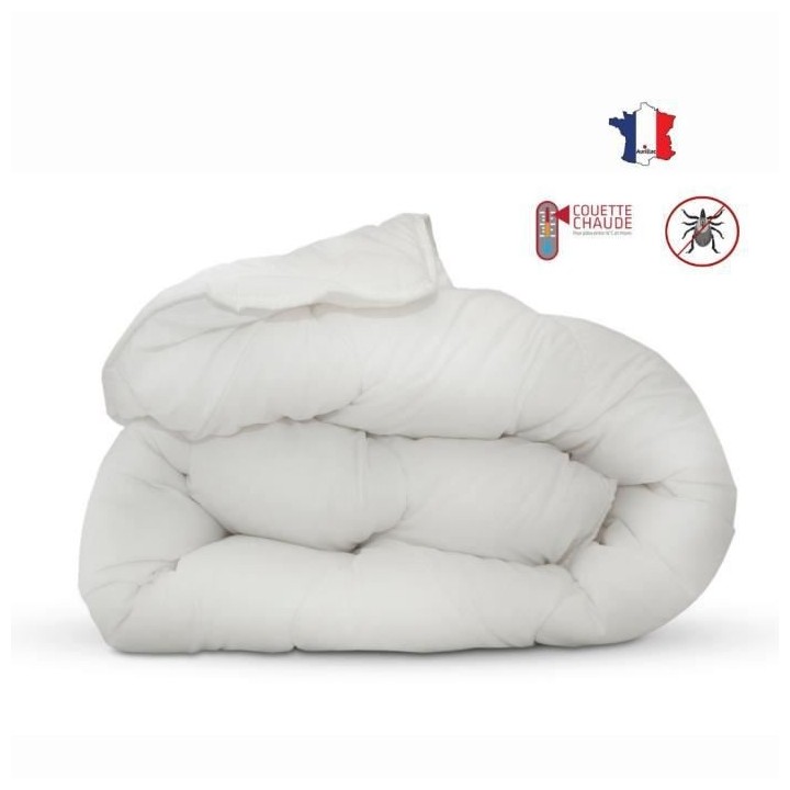 Couette anti-acariens - 220 x 240 cm - Chaude - 400 g/m² 2 personnes