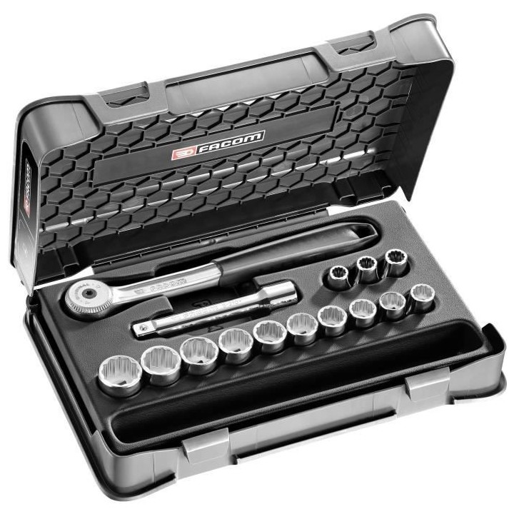 Coffret Cliquet 1/2 15 pieces FACOM - S.151-1P12 (Livré en Boîtier d