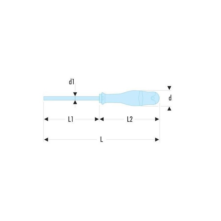 Tournevis Protwist plat 5,5 x 100 mm longueur totale 210 mm - FACOM -