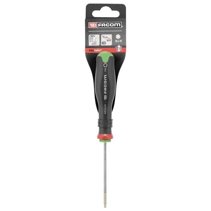Tournevis Protwist empreinte Torx 10 x 75 FACOM - ATX10X75PB - Conform