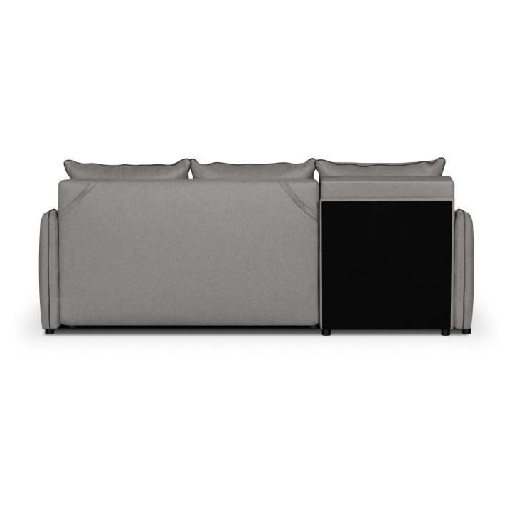 Canapé d'angle 4 places convertible réversible + coffre - Tissu gris