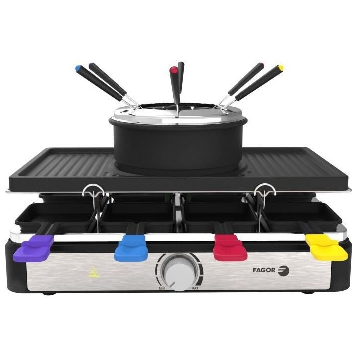 Appareil combiné 3 en 1 Raclette + Fondue + Grill - FAGOR FG369 - 140