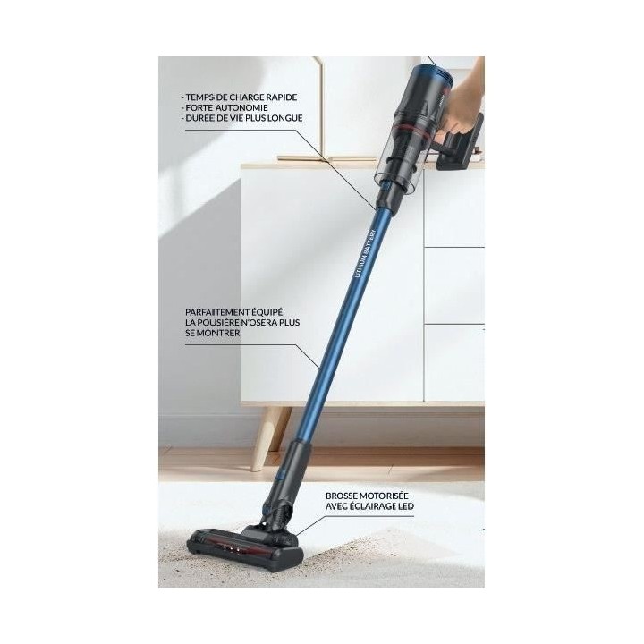 FAGOR FG459 - Aspirateur balai sans fil - 2 en 1 - 40 min autonomie -