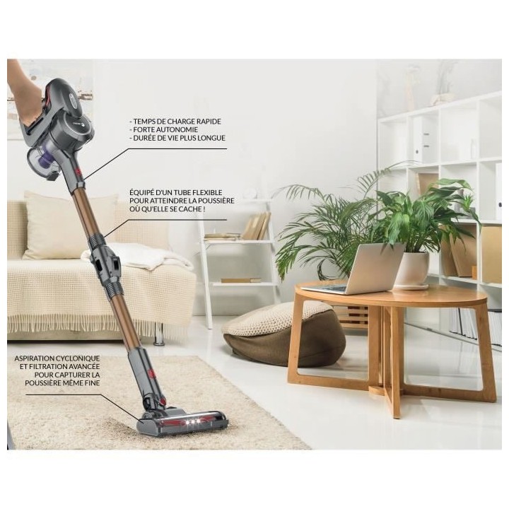FAGOR FG406 - Aspirateur Balai sans fil - Autonomie 32 min - Bras arti