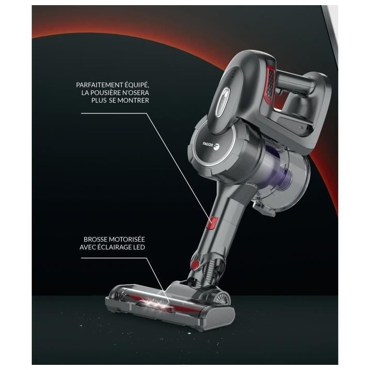 FAGOR FG406 - Aspirateur Balai sans fil - Autonomie 32 min - Bras arti