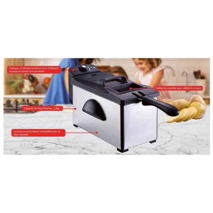 FAGOR FG869 - Friteuse 3L - 2000 W - Cuve amovible - Corps Inox - Couv