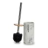 Brosse de salle de wc Blanc Métal Résine Bambou Marbre 9,6 x 37,5 x 9,6 cm