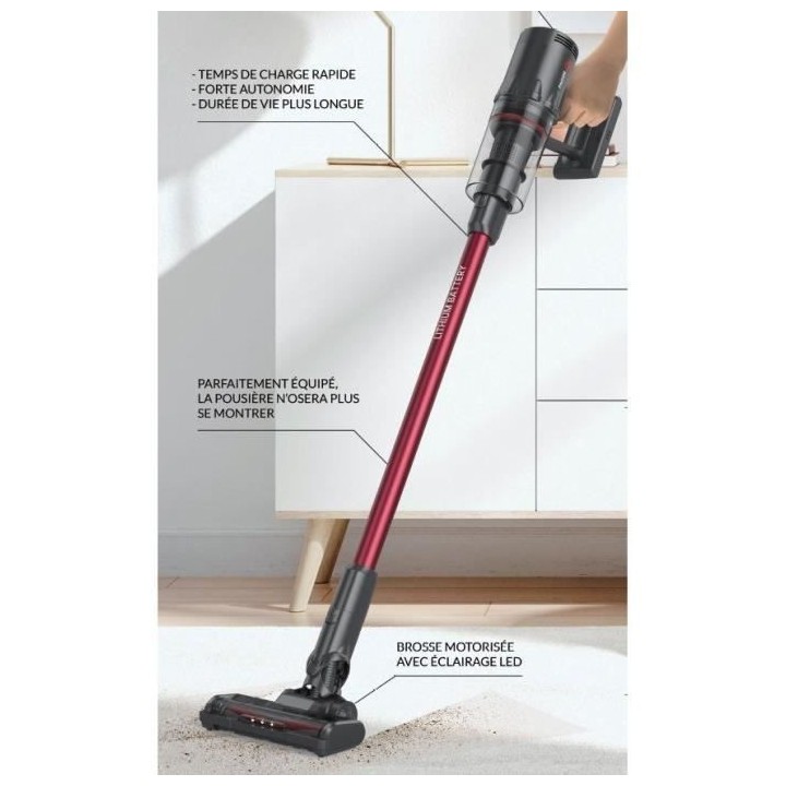 FAGOR FG1412 - Aspirateur balai sans fil - 2 en 1 - 40 min autonomie -