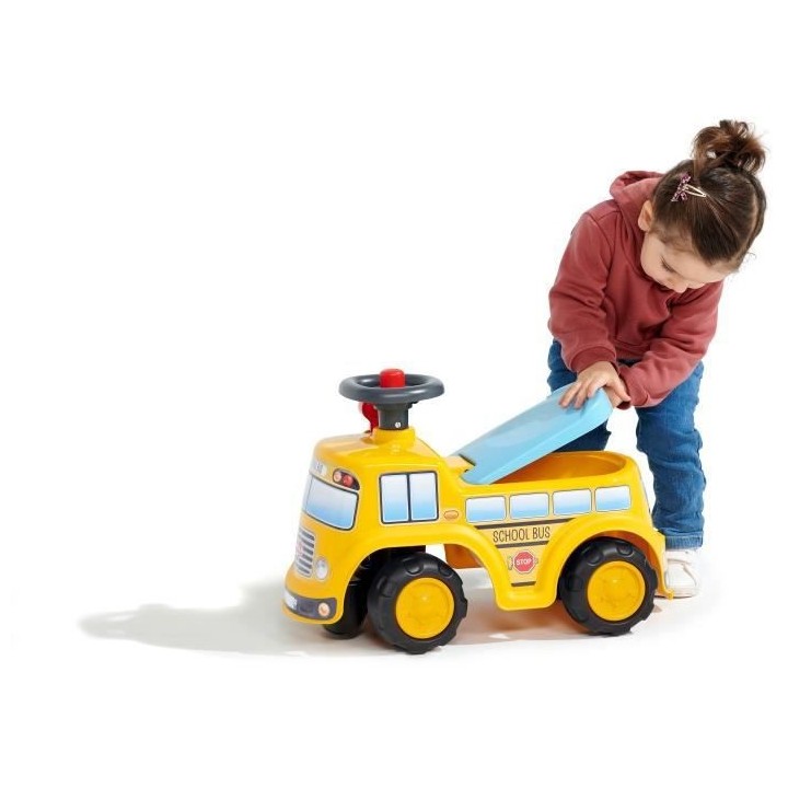 FALK - Porteur School Bus - assise ouvrante et volant directionnel ave