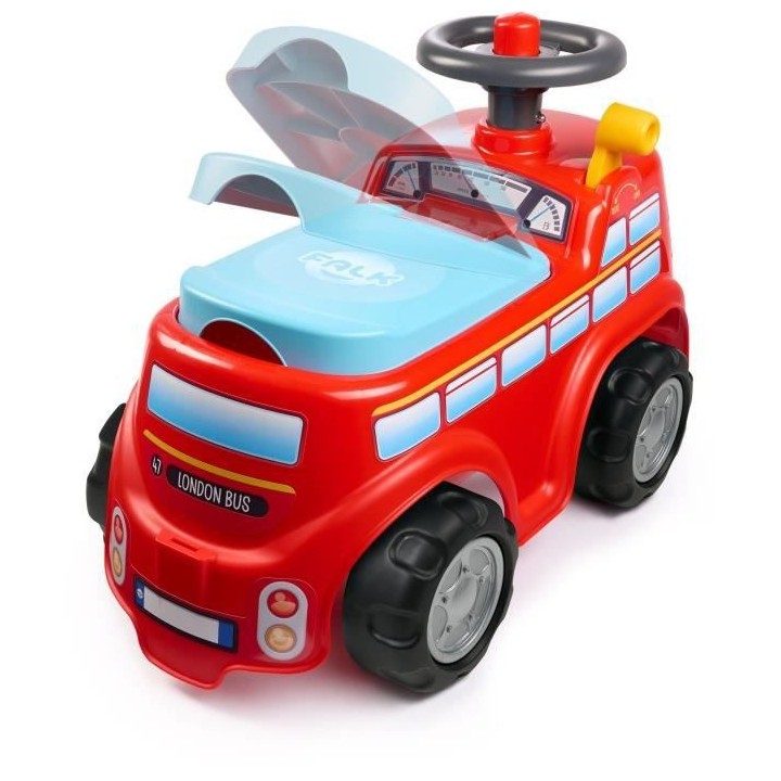 FALK - Porteur London Bus - assise ouvrante et volant directionnel ave