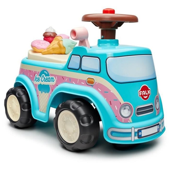 FALK - Porteur Glacier - assise ouvrante, volant directionnel avec kla