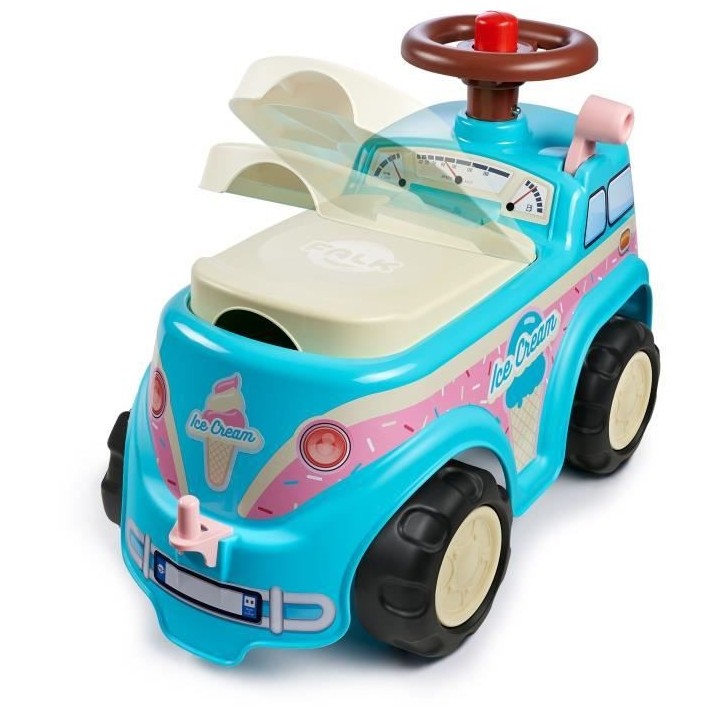 FALK - Porteur Glacier - assise ouvrante, volant directionnel avec kla