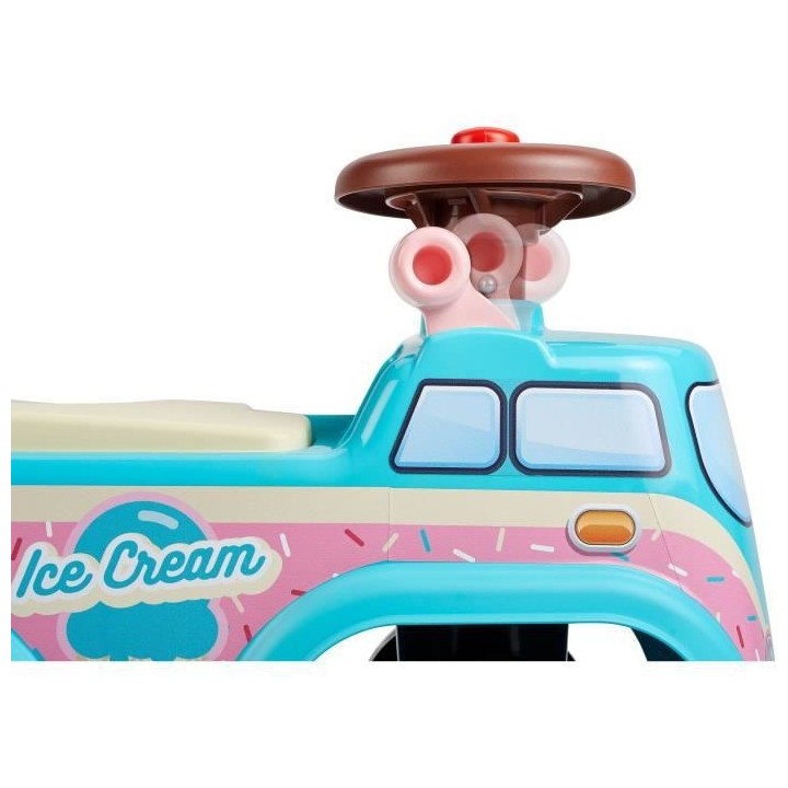 FALK - Porteur Glacier - assise ouvrante, volant directionnel avec kla