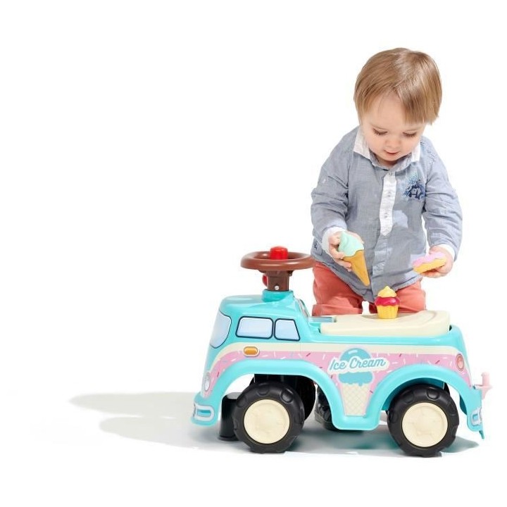 FALK - Porteur Glacier - assise ouvrante, volant directionnel avec kla