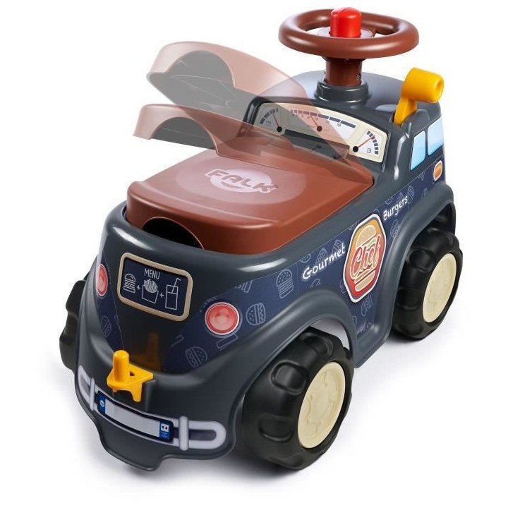 FALK - Porteur Food Truck - assise ouvrante, volant directionnel avec