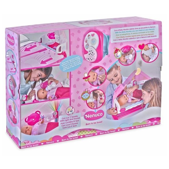 NENUCO - Poupon Interactif Dort avec moi et son Baby Monitor - 35cm