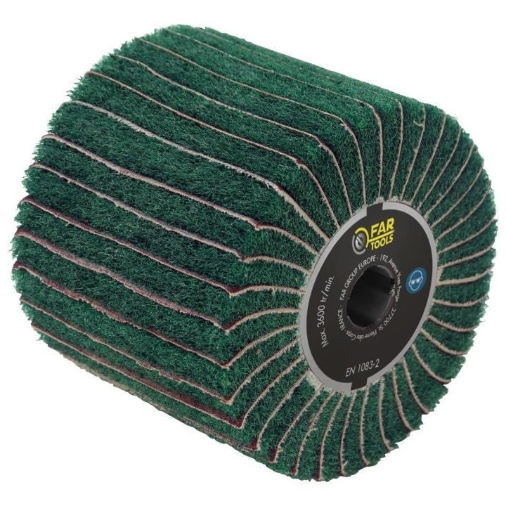 FARTOOLS Brosse fibre synthétique et lamelles abrasives Ø120mm/L100m