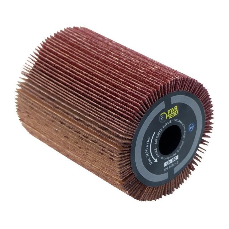 Brosse a lamelles abrasives Ø80mm - L 100mm pour poncer