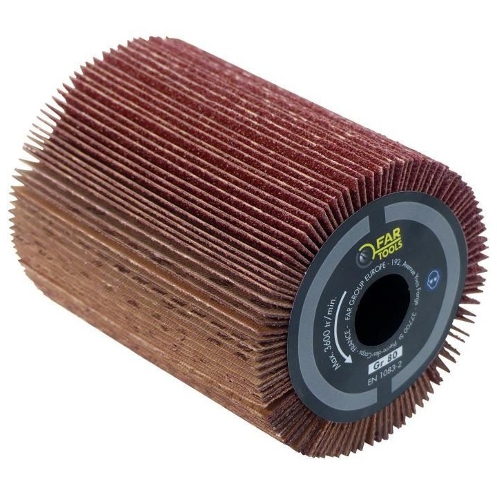 Brosse a lamelles abrasives Ø80mm - L 100mm pour poncer