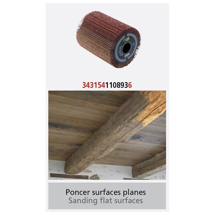 Brosse a lamelles abrasives Ø80mm - L 100mm pour poncer