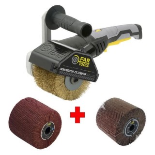 FARTOOLS Rénovateur REX120C + brosse a lamelles et brosse fibre synth