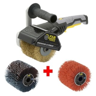 FARTOOLS - Rénovateur REX120C + brosse lanieres abrasives et nylon