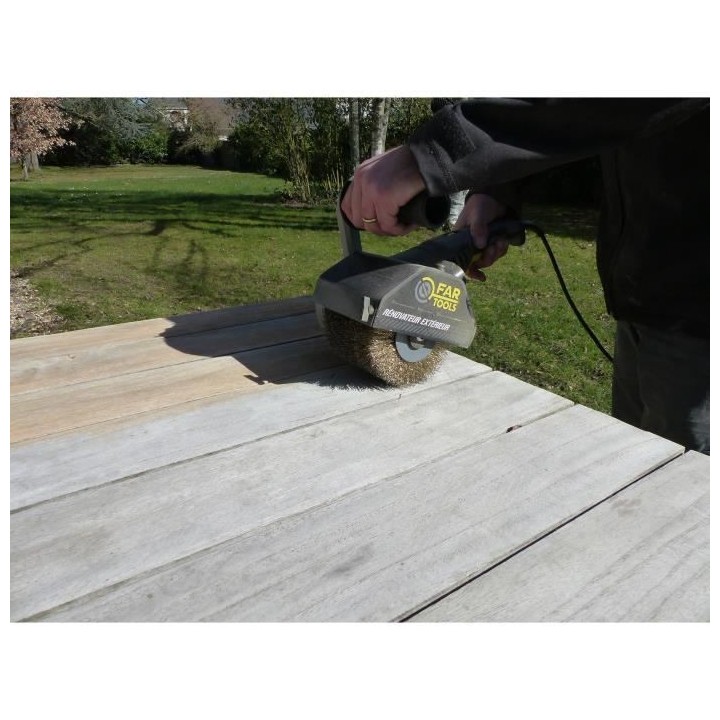 FARTOOLS - Rénovateur REX120C + brosse lanieres abrasives et nylon