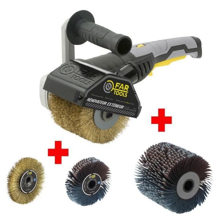FARTOOLS PACK REX120C RENOVATEUR EXTERIEUR + BROSSE METALLIQUE DE PREC