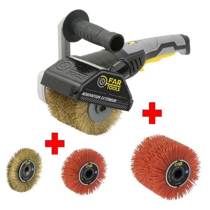 FARTOOLS PACK REX120C RENOVATEUR EXTERIEUR + BROSSE METALLIQUE DE PREC