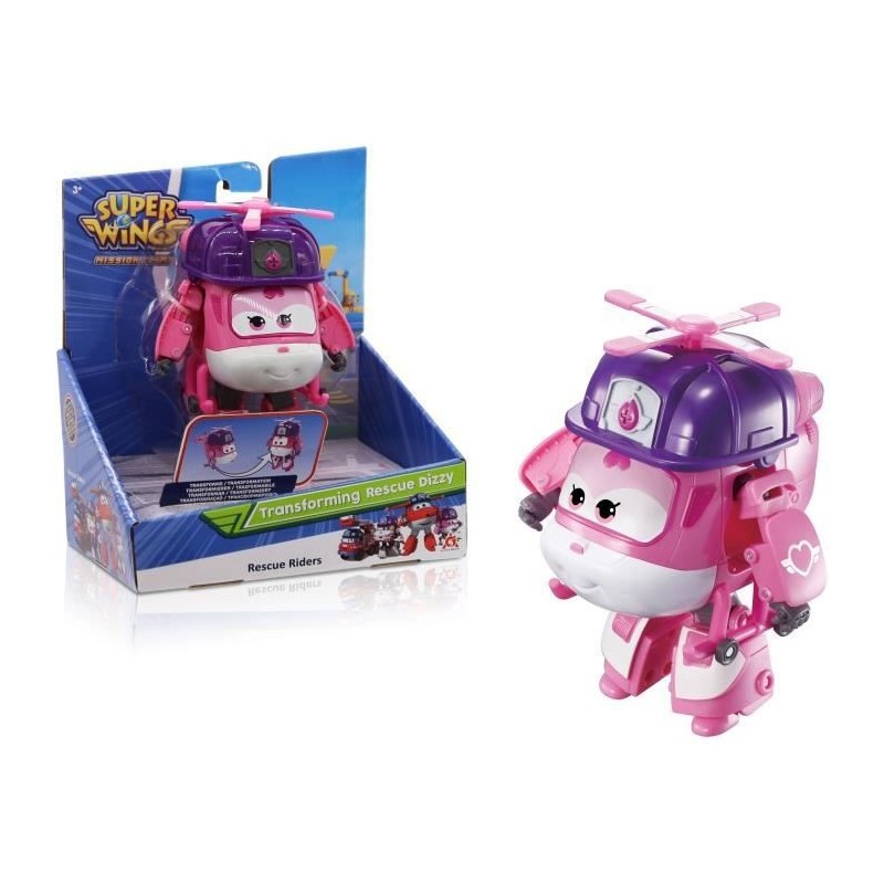 SUPER WINGS – TRANSFORMING DIZZY RESCUE – Hélicoptere Jouet Transformable et Figurine Robot Jouet Enfant – Personnage et