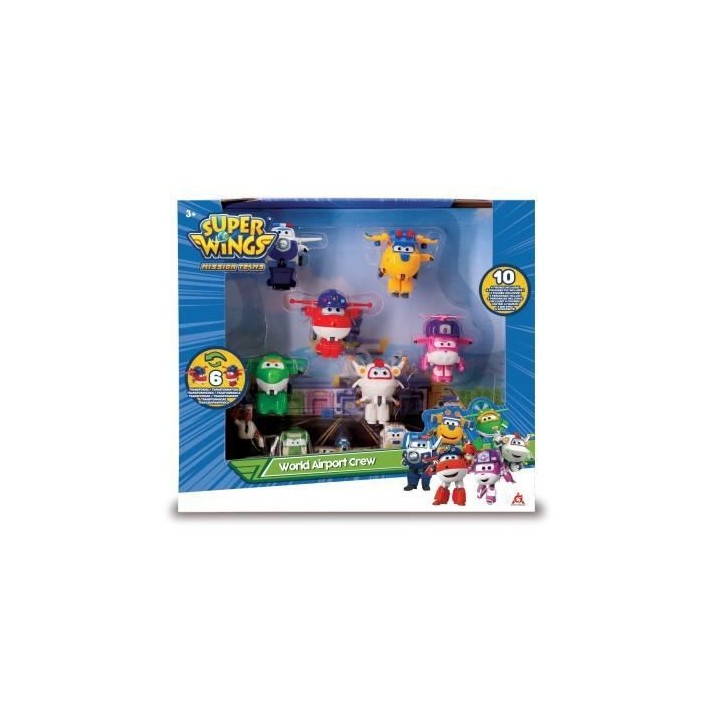 Coffret Super Wings de 6 Figurines Transform-a-bot 5 cm + figurines PV