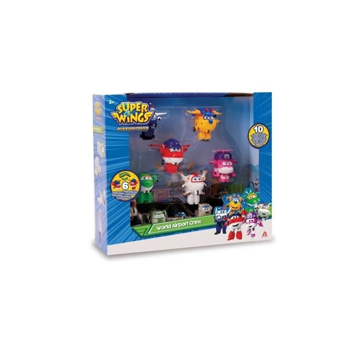 Coffret Super Wings de 6 Figurines Transform-a-bot 5 cm + figurines PV