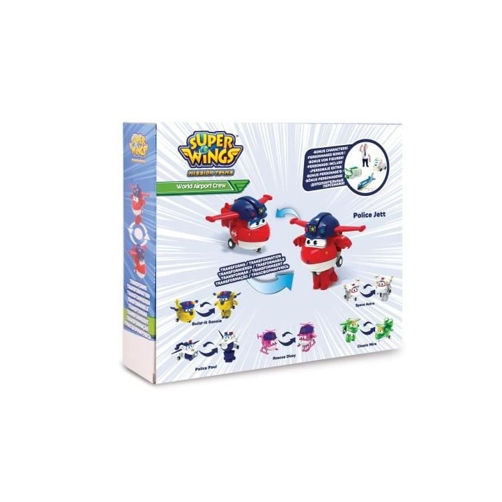 Coffret Super Wings de 6 Figurines Transform-a-bot 5 cm + figurines PV