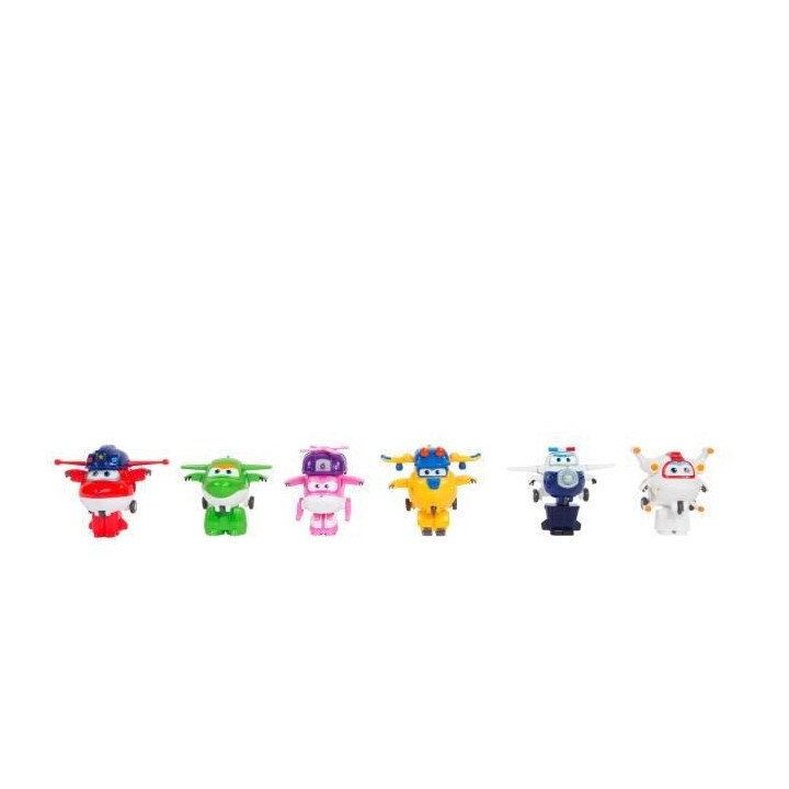 Coffret Super Wings de 6 Figurines Transform-a-bot 5 cm + figurines PV