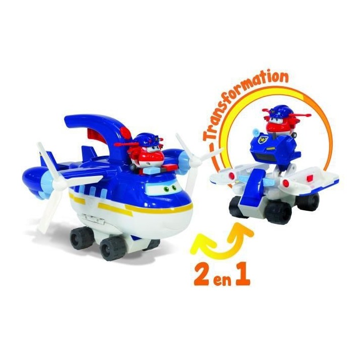 SUPER WINGS – AVION JOUET POLICE PATROLLER + 1 FIGURINE JETT POLICE