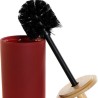 Brosse de salle de wc DKD Home Decor Rouge Bambou Grès Scandi 11,5 x 11,5 x 39 cm