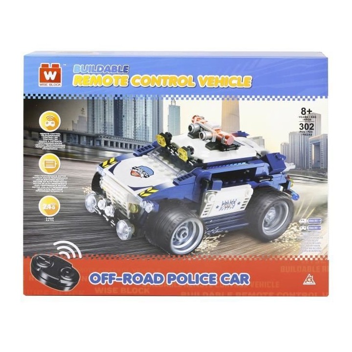 WISE BLOCK – JEU DE CONSTRUCTION VOITURE TÉLÉCOMMANDÉE JEEP POLIC
