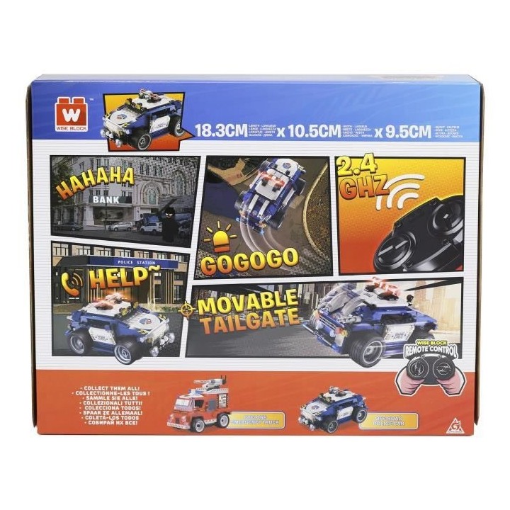 WISE BLOCK – JEU DE CONSTRUCTION VOITURE TÉLÉCOMMANDÉE JEEP POLIC
